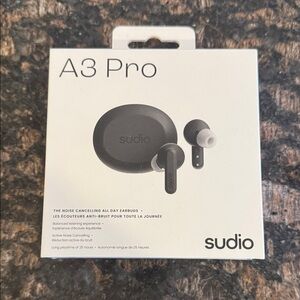 Sudio A3 Pro Noise Cancelling Earbuds - Black